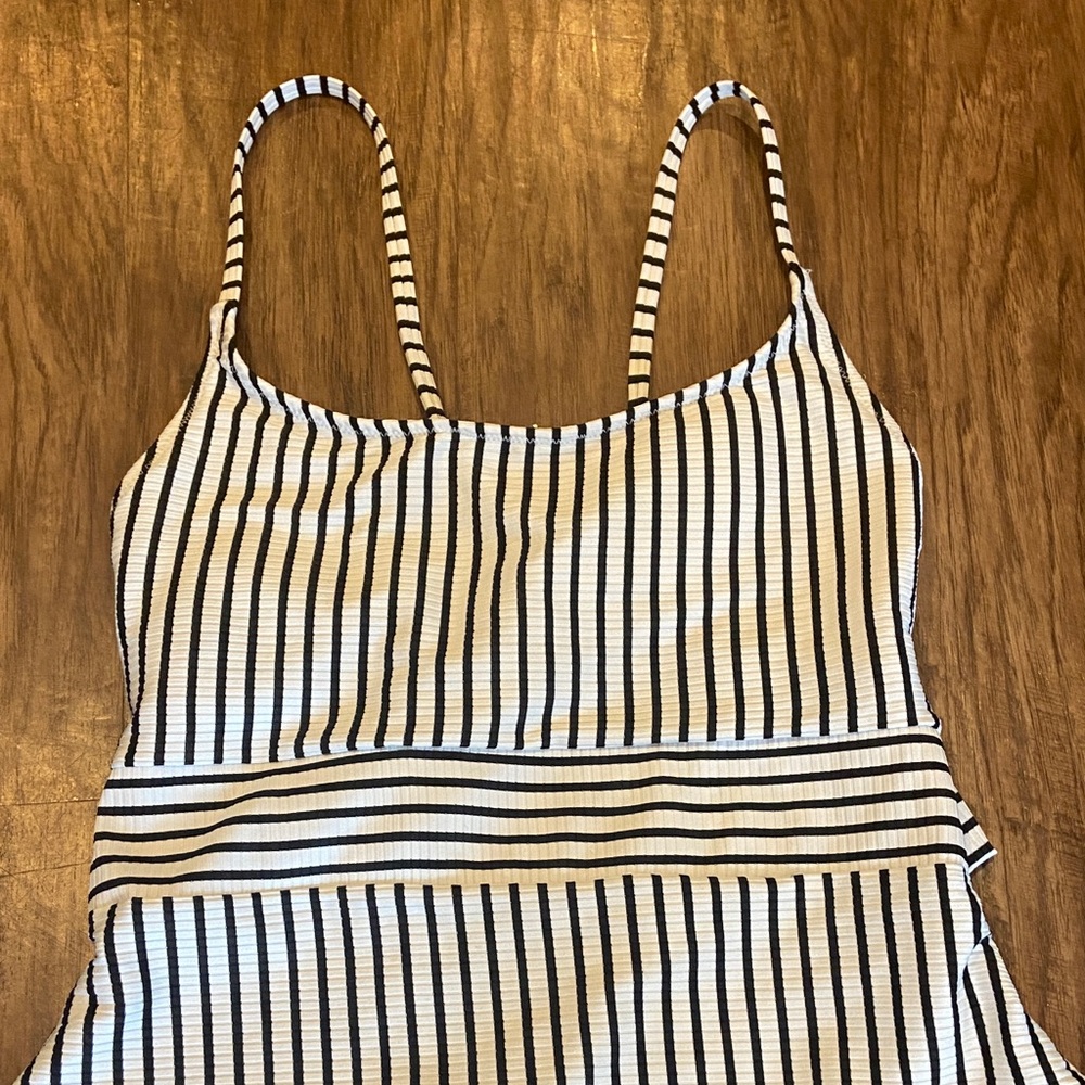 Shade and Shore black-and-white striped swimsuit - Picture 2 of 4